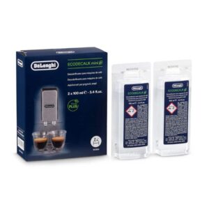 Descalcificante EcoDecalk Delonghi 2x100ml para limpeza de máquinas de café, referência 551329601 / AS00006366.