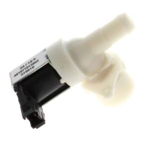 Eletroválvula simples de 90º para entrada de água em máquina de lavar roupa, referência 481227128375 / C00312238.