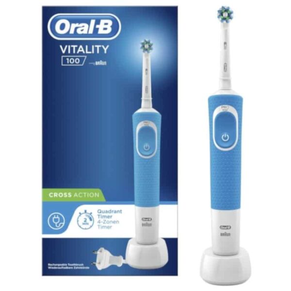 Escova de Dentes Braun D100 Vitality Cross Action Azul 80327146