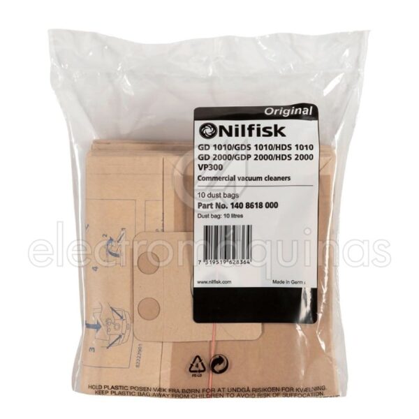 Saco de papel Nilfisk 1408618000