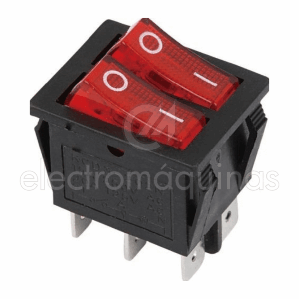 Interruptor universal duplo vermelho para eletrodomésticos, referência 0487181034184.