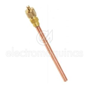 Válvula de carga 1/4 com tubo para sistemas de refrigeração.