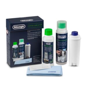 Conjunto de manutenção Delonghi AS00010167 / DLSC306 com filtro de água, Ecodecalk, Eco Multiclean, pano de microfibra e tira de teste de dureza.