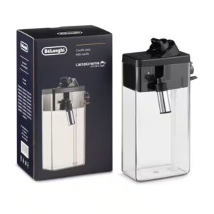 Jarro de leite automático Delonghi 5513296641 / DLSC012 — recipiente com tampa e circuito integrado para vaporização e espuma automática de leite.