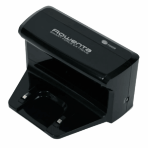 Imagem da base de carregamento RS-2230001019 Rowenta posicionada junto à parede, pronta para recarregar o aspirador robot