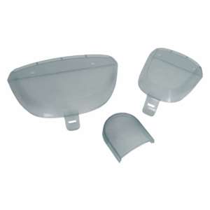 Imagem do conjunto de 3 capas SS-9100057224 Rowenta encaixadas nos depósitos da máquina de limpeza têxtil, garantindo vedação segura