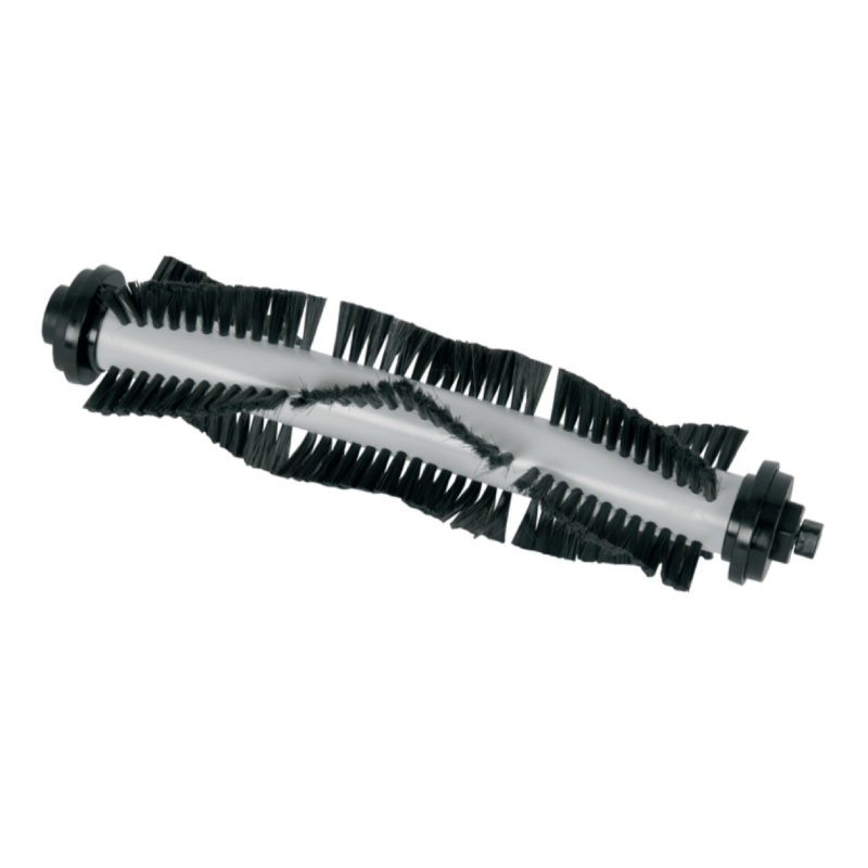 Imagem da escova rotativa central cinzenta RS-2230001923 Rowenta encaixada no aspirador robot, para pavimentos duros; recomenda-se substituição periódica