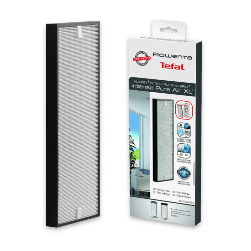 Imagem do purificador de ar com o filtro Filtro-Allergy-XD6077F0 para remoção de alergénios e partículas finas PM2,5