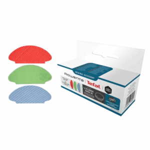 Imagem do kit completo de esfregões ZR731000 Rowenta com toalhetes fixos sob o depósito de água do aspirador robot