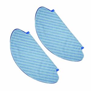 Imagem das 2 mopas de microfibra ZR740001 Rowenta encaixadas na parte de trás do aspirador robot, realizando aspiração e limpeza simultânea