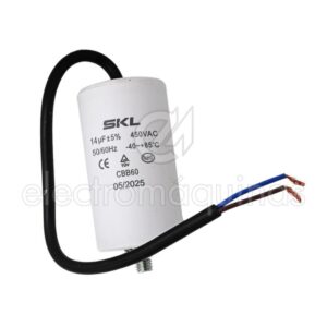 Condensador 14µF com fio para motores eléctricos