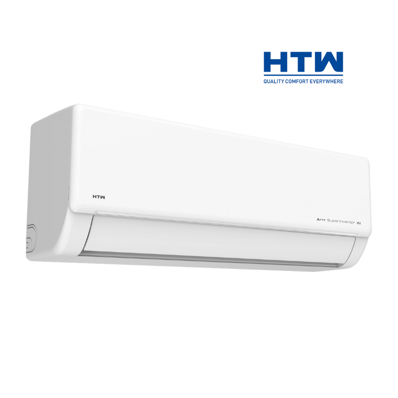 Ar condicionado HTW S026IX21PLUS 9000 BTU para climatização eficiente e controlo da temperatura ambiente.