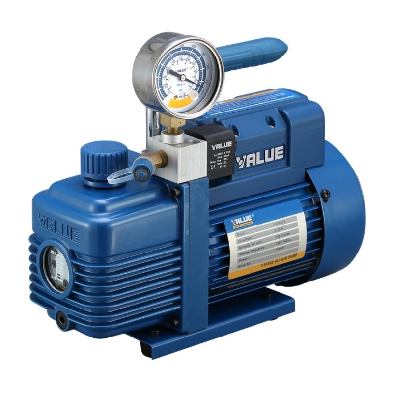 Bomba de vácuo de duplo efeito VI220SV HFC/CFC 021.02.2105, equipamento profissional para refrigeração e climatização.