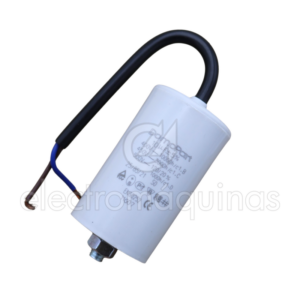 Condensador com fio 10 µF 450V, peça de substituição para motores elétricos em equipamentos compatíveis.