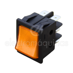 Interruptor Luminoso Basculante Amarelo de 16A com 6 Terminais
