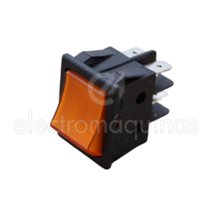 Interruptor Luminoso de Pressão Amarelo de 30x22 mm com 4 Terminais