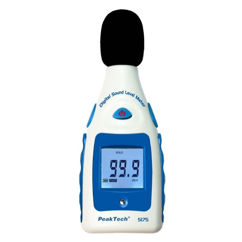 Medidor de nível sonoro PeakTech P5175, equipamento para medição de ruído de 40 a 130 dBA.
