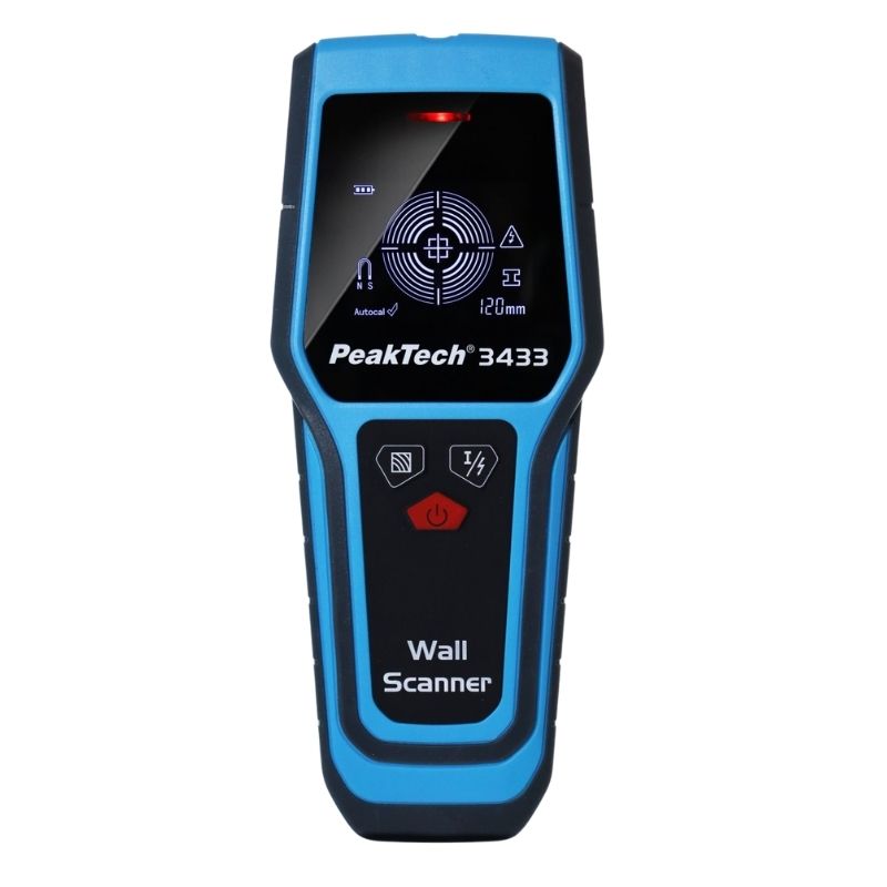 Scanner de parede digital PeakTech P3433 029000215, equipamento para deteção de materiais e estruturas ocultas.