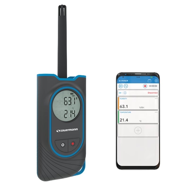 Termo-higrómetro com sonda termo-higrométrica integrada Si-HH3 029000211, equipamento para medição de temperatura e humidade.