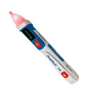 Testador de tensão CA PeakTech P-1031 030000005, equipamento para deteção de tensão elétrica em corrente alternada.