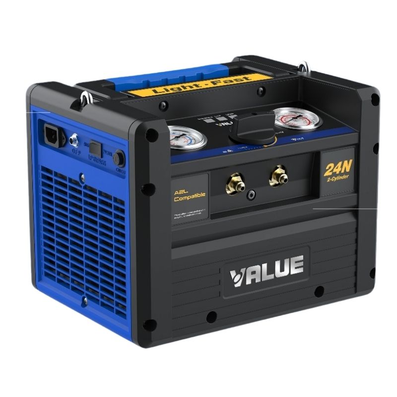 Unidade de recuperação Value VRR12N-R32 021.03.0021, equipamento profissional para recuperação de gás refrigerante em sistemas de refrigeração e climatização.