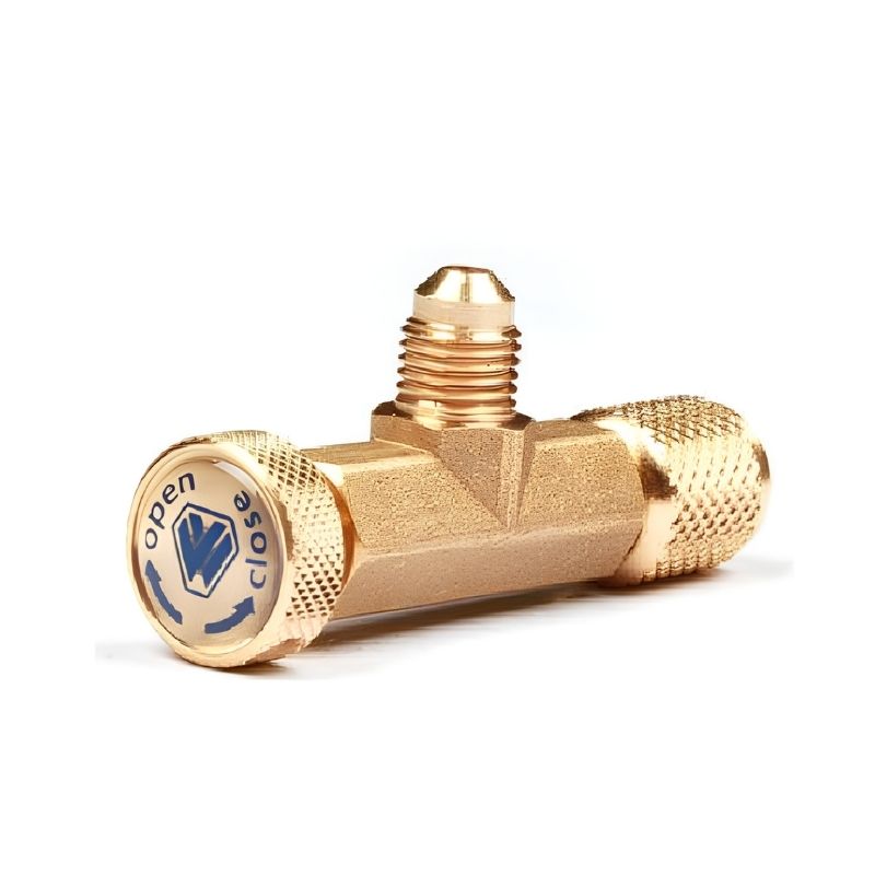 Válvula de travamento 1/4" Wigam 05059049001 / 026000014, acessório para sistemas de refrigeração e climatização.