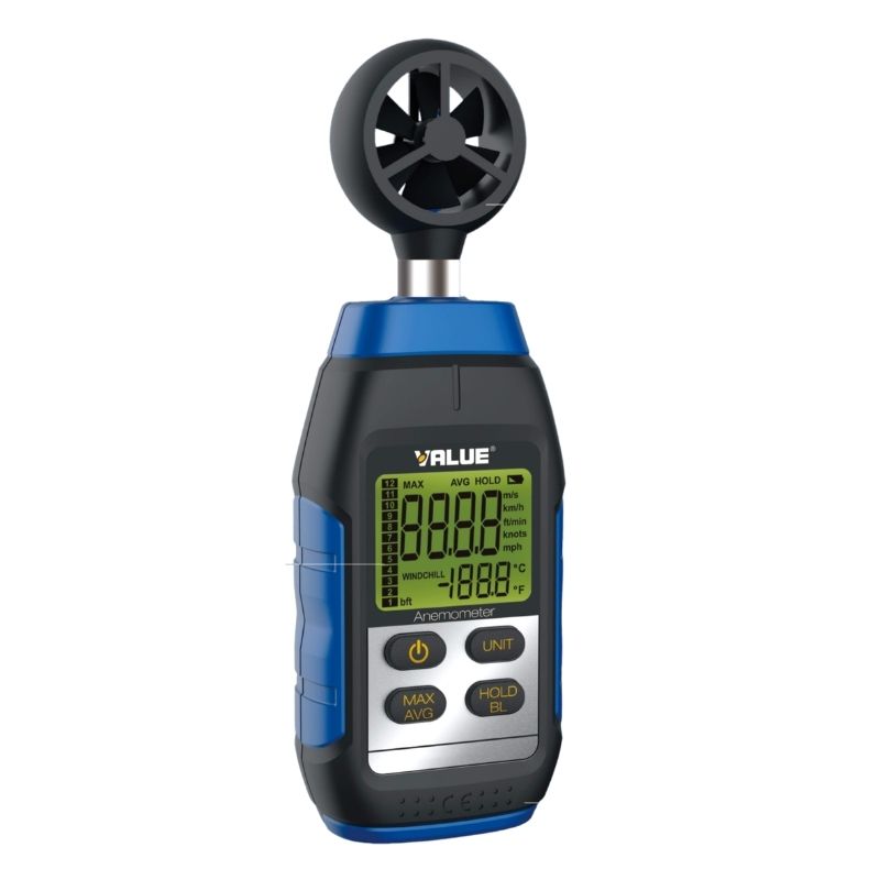 Termo-anemómetro Value VMA-1 OXYVMA1 027000001, equipamento para medição de velocidade do ar e temperatura.